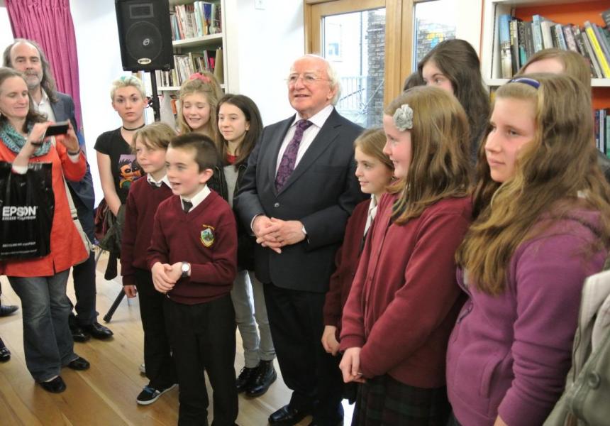 President Michael D. Higgins visits Fighting Words