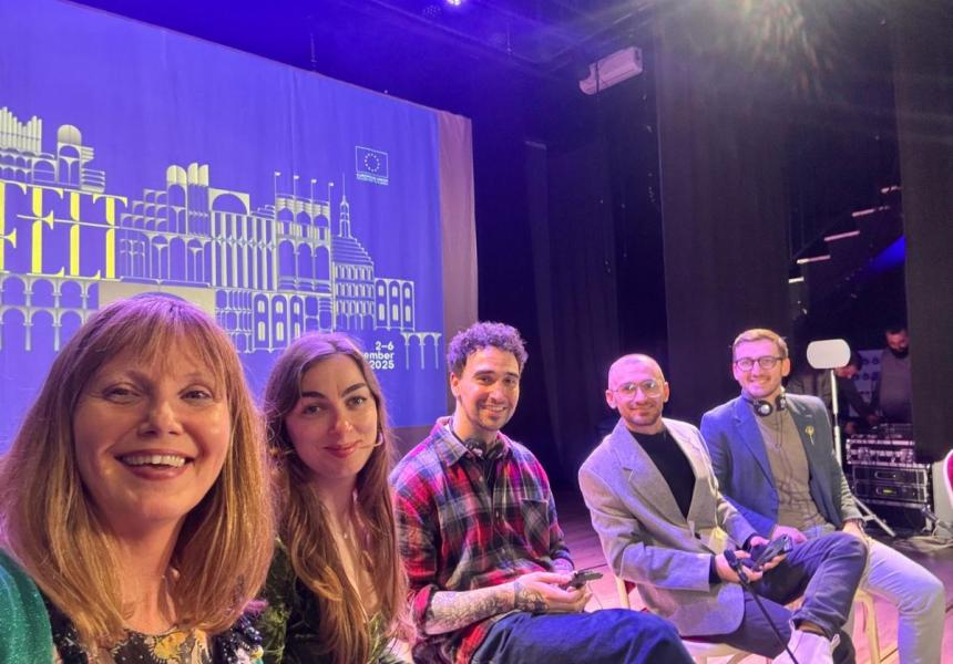Ciara Geraghty, Hazel Hogan and Djamel White participating in panel discussions at FELT 2025.