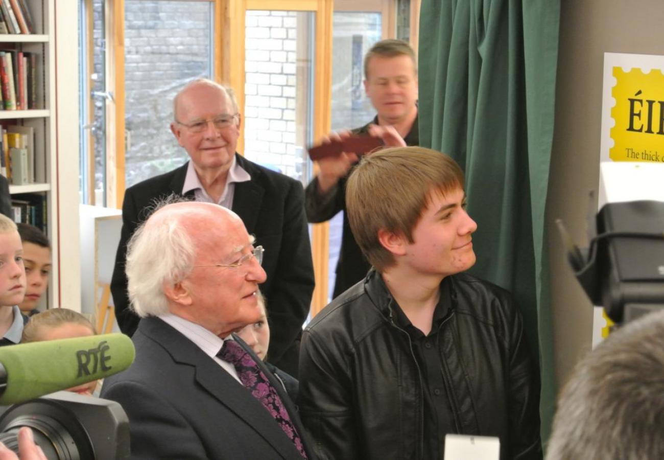 President Michael D. Higgins visits Fighting Words