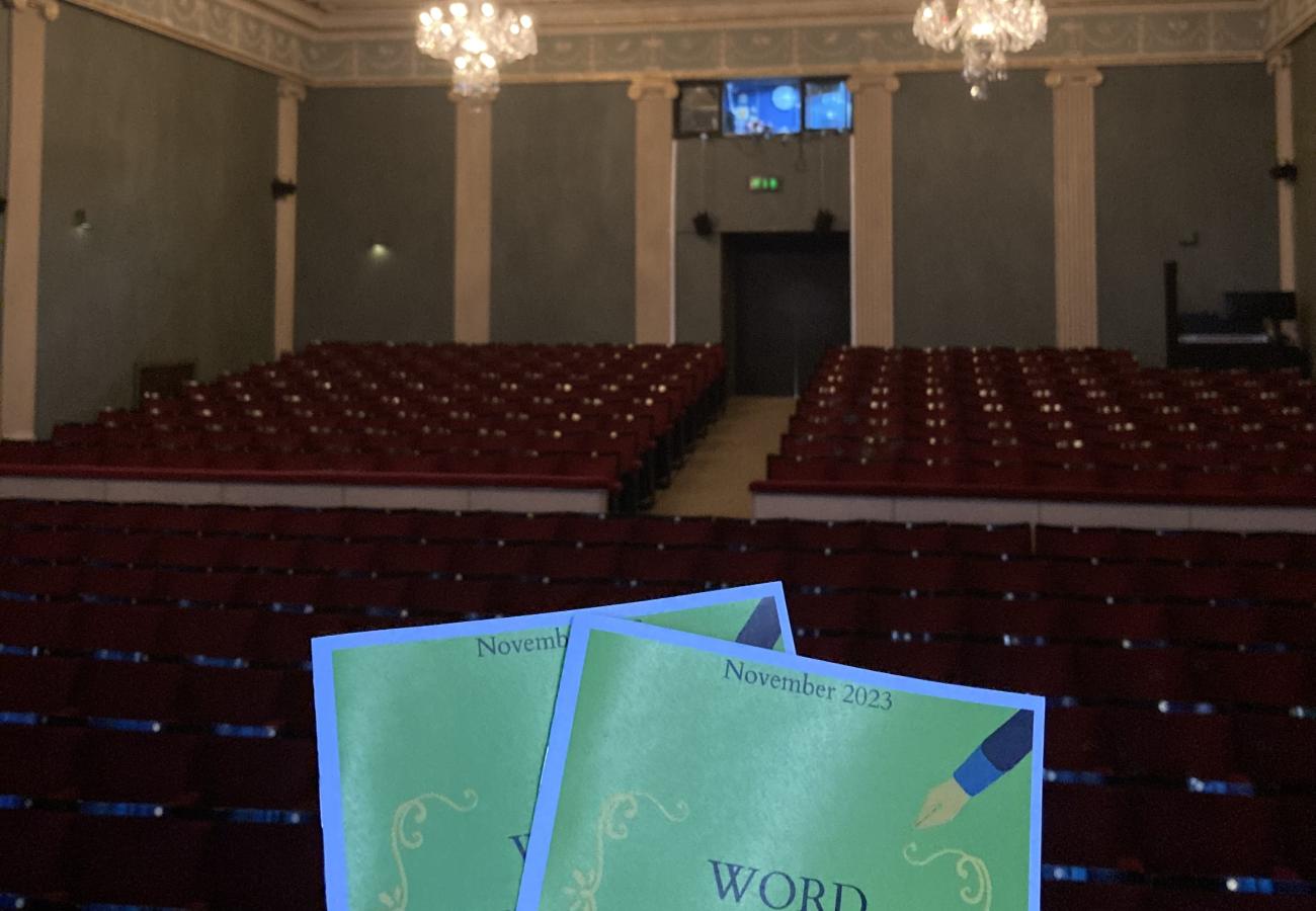 Gate theatre with Word Warrior pamphlet 